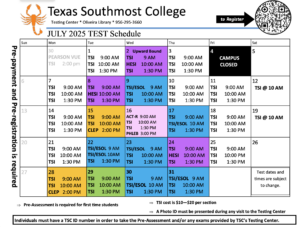 July 2025 - Testing Calendar